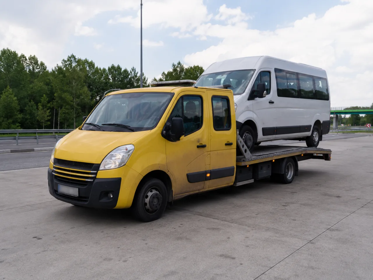 Minibus osobowy na lawecie – transport pojazdów Tczew