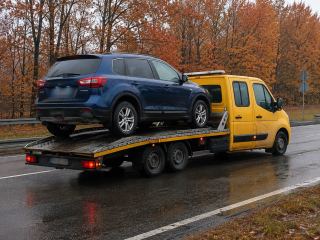 Transport SUV-a na lawecie jesienią – Tczew